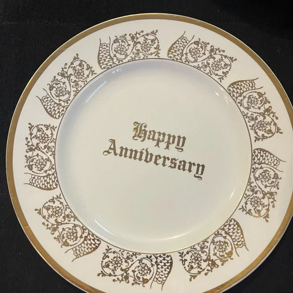 Gold Trimmed Anniversary Plate - Picture 4 of 6